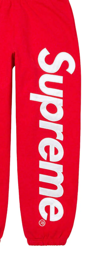 Supreme Satin Appliqué Sweatpant 'Red' Size S